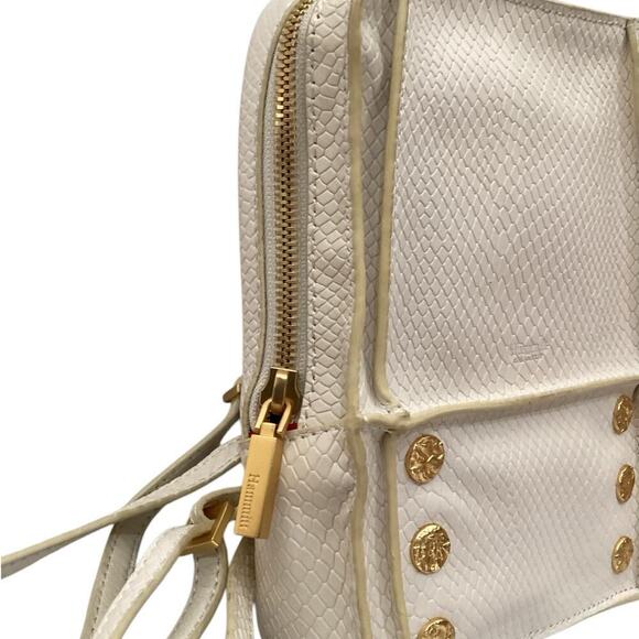 Hammitt Hunter Mini Backpack In Marshmallow White Snake Gold Hardware Handbag - Picture 7 of 16